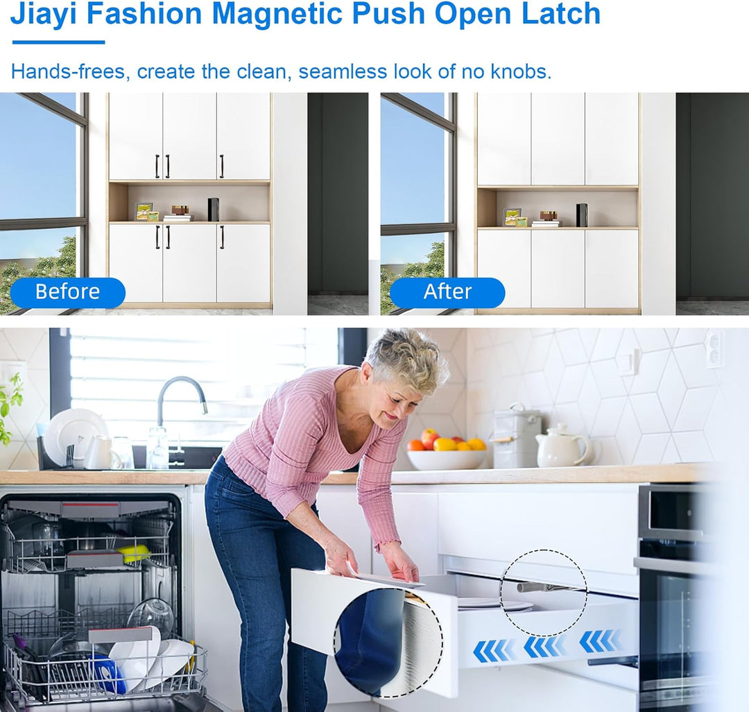Push to Open Türöffner Jiayi 10 Stück Drucktüröffner Schrank Push Open Magnet Tip On für Türen Besch