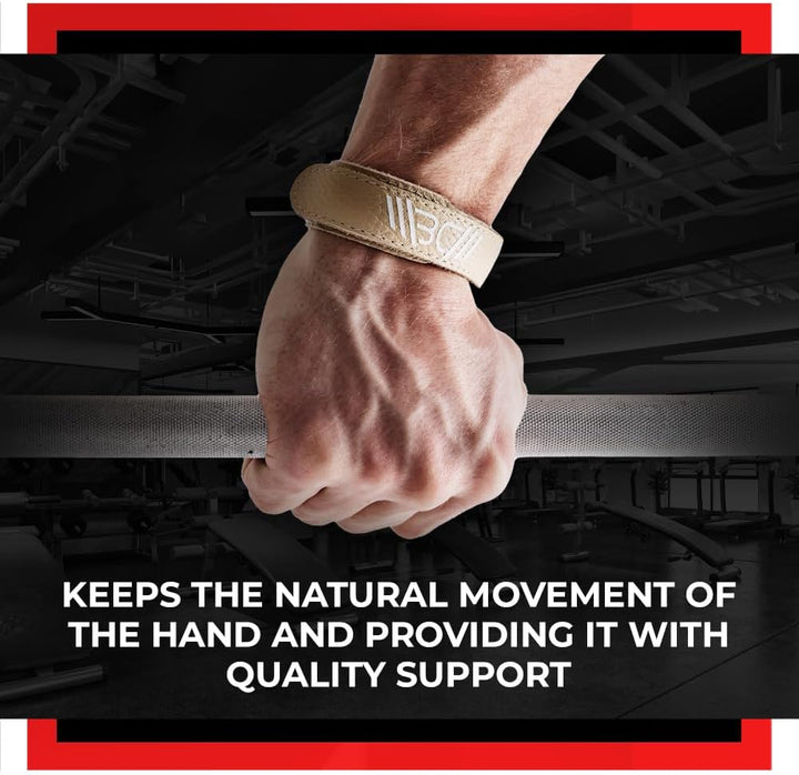 WARM BODY COLD MIND Premium Leder Wrist Wraps für Olympisches Gewichtheben, Handgelenkstütze, Fitnes