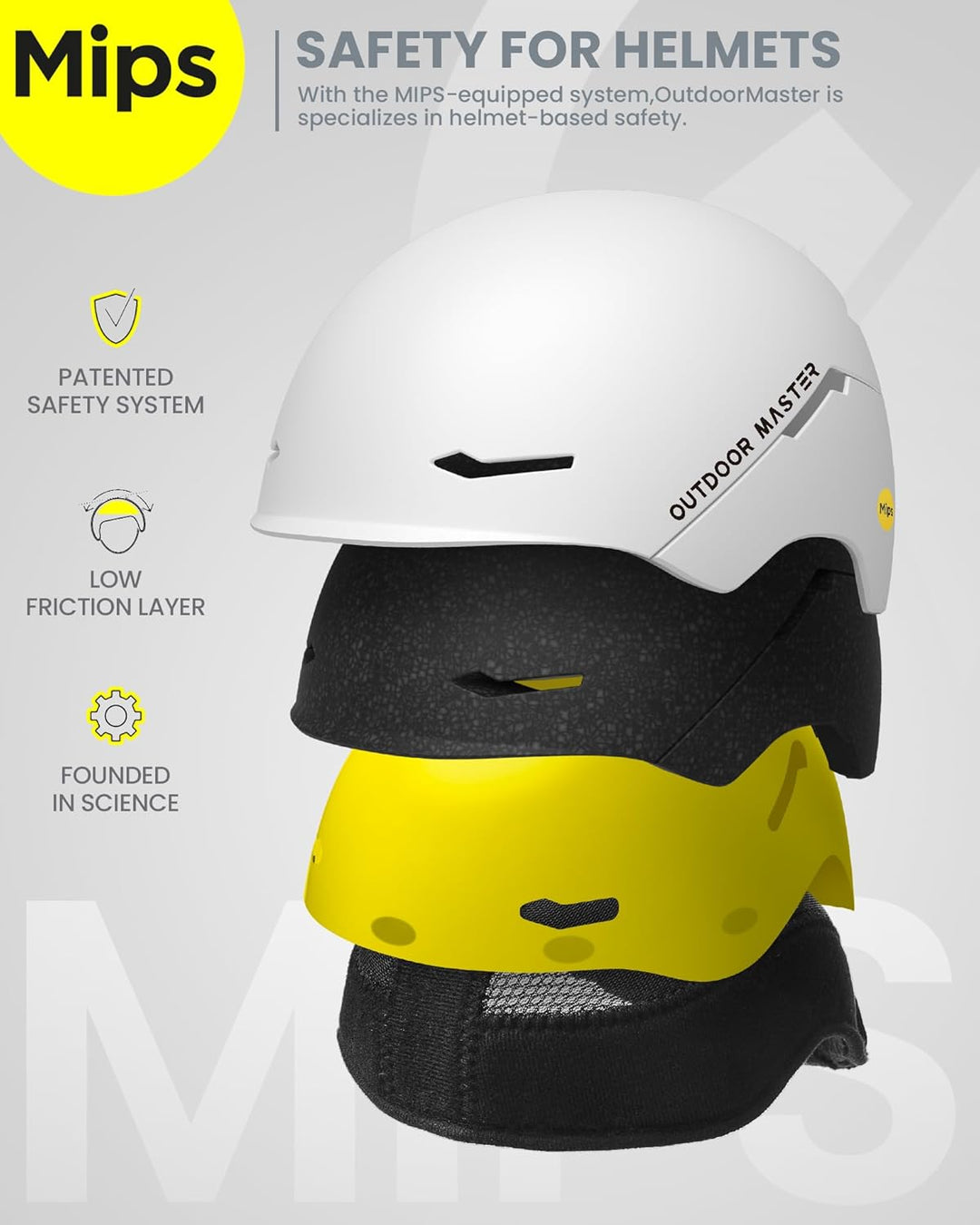 OutdoorMaster ELK MIPS Skihelm - Schneesporthelm Snowboardhelm für Männer Frauen & Jugend Perlweiss