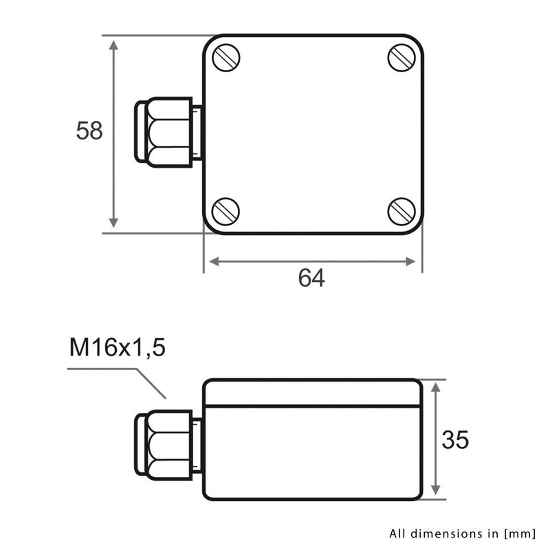 iOVEO 206AF02201 - Aussentemperatur-Messumformer mit Sensor PT1000, Aussenfühler Aktiv, 0-10V oder 4