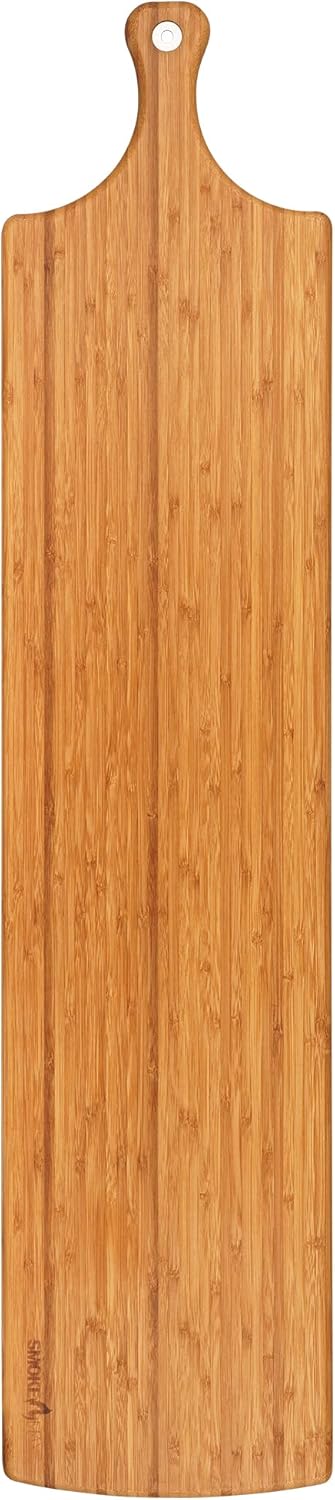 smokemax® XL - Long Version Servierbrett (ca. 100x22x2cm), Schneidebrett, Designbrett aus Bambusholz