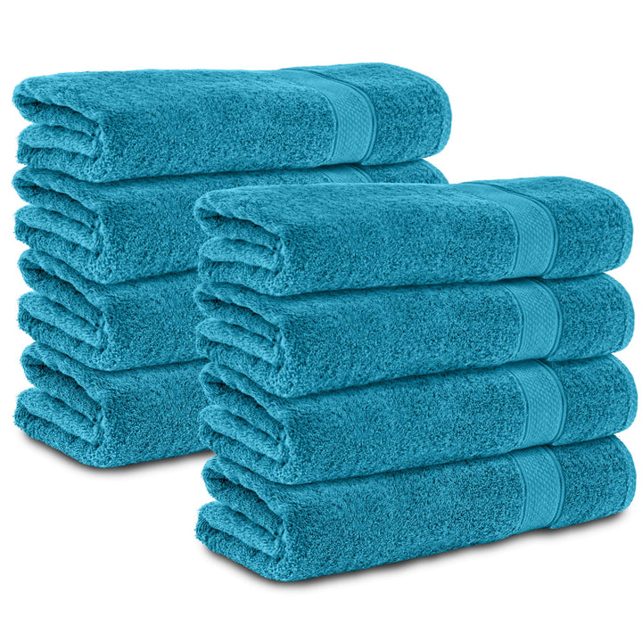 Komfortec 8er Handtücher 50x100 cm Set aus 100% Baumwolle, 470g/m², Frottee, Weich, Türkis 8x Handtü