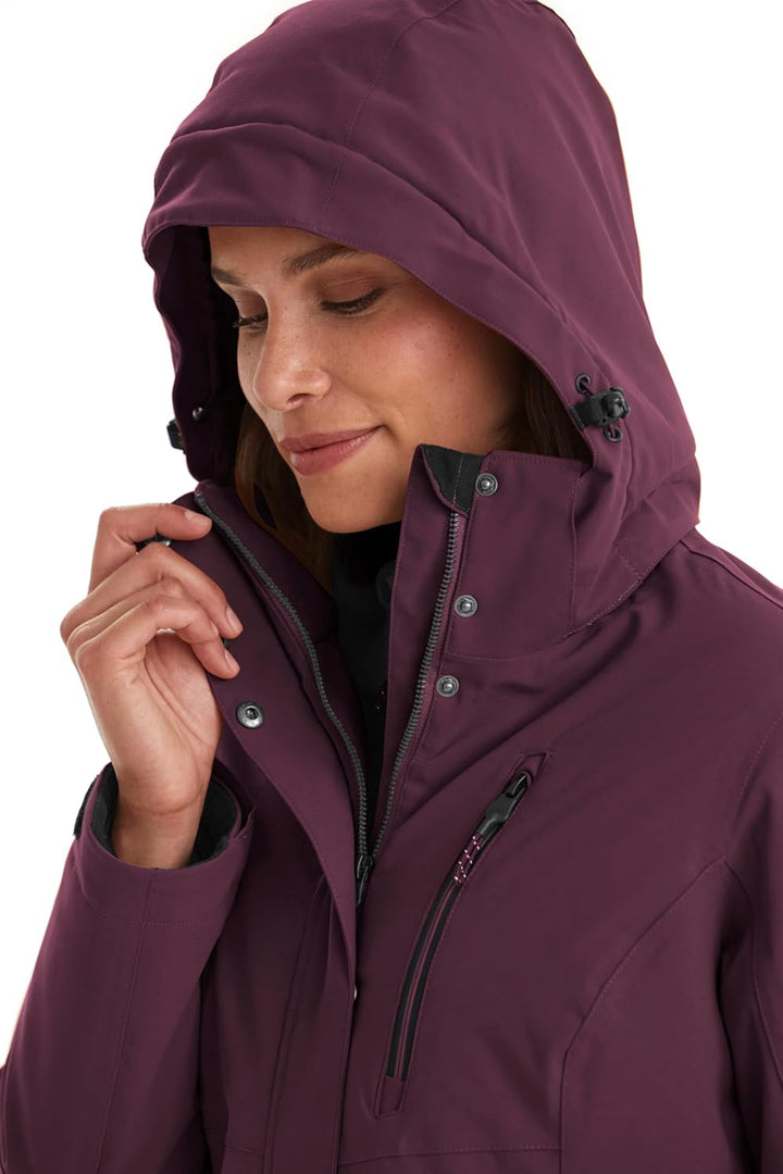 Killtec Damen Kow 165 Wmn Prk Funktionsparka/Parka mit abzippbarer Kapuze 42 dunkelpflaume, 42 dunke