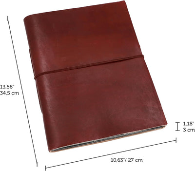Gusti Fotoalbum Leder - Mila Ledereinband handgeschöpftes Papier Fotobuch Braun