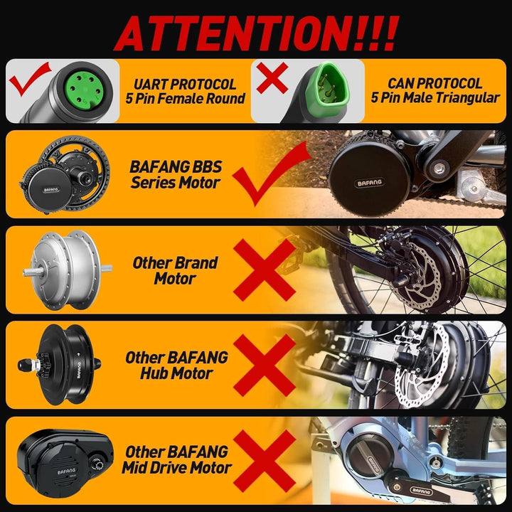 BAFANG 3.5in eBike Display DPC18 für BBS01B BBS02B BBSHD Mid Motor 0-9 Pedal Assist Levels eBike Com