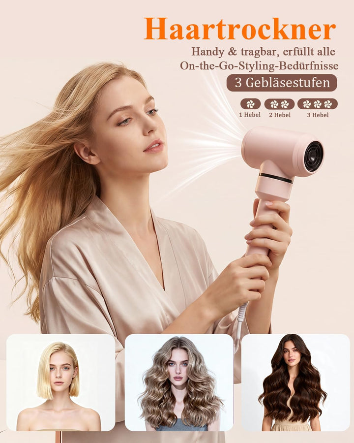 6-in-1Hairstyler, Lockenstab Automatisch Anzug, Glätteisen, Glättbürste, Wellen-Curling-Sticks, Ione