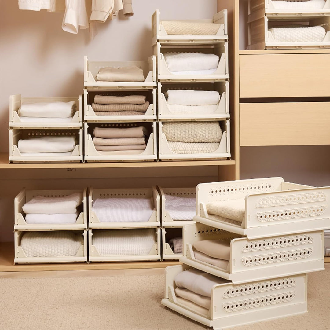 RMAN 6 Stück Kleiderschrank Organizer Faltbare Schrank Organizer Schubladenboxen Stapelbar Aufbewahr