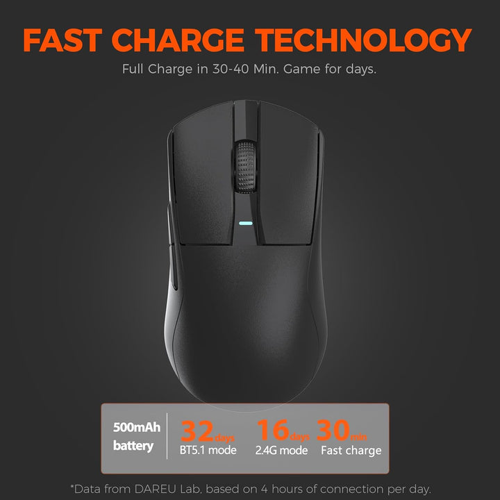 DAREU A950GM 60g Ultralight Gaming Mouse, PixArt PAW3395 Gaming Sensor, 100 Millionen HUANO Gaming M