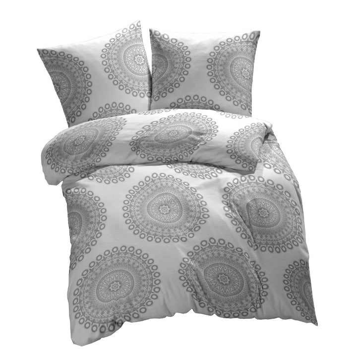 etérea Microfaser Bettwäsche Mandala 200x220 3er Set - Bügelfrei mit Reissverschluss - Allergiker ge