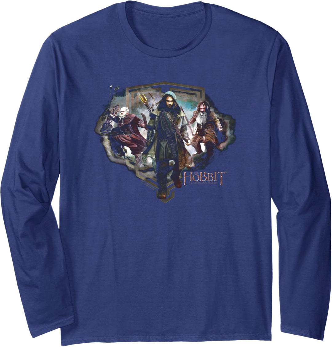 The Hobbit Three Dwarves Black Langarmshirt