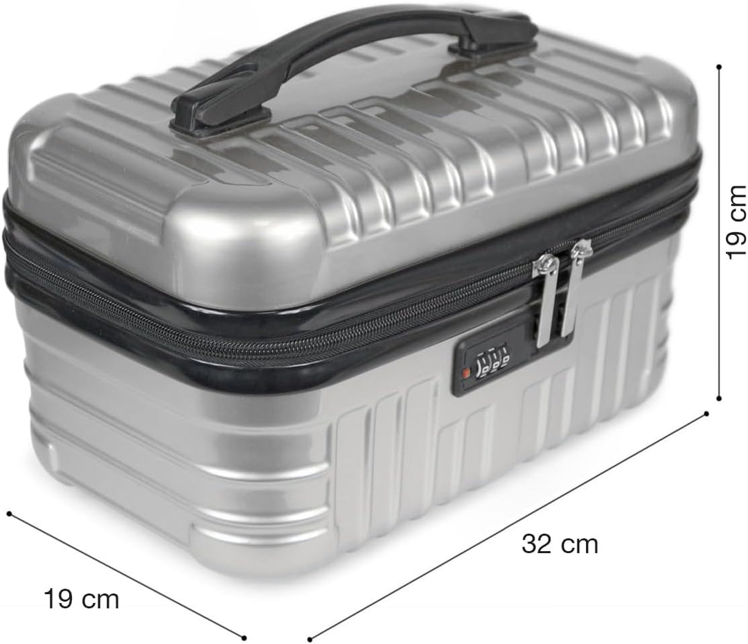 KINSTON Hartschalen Vanity Case PC/ABS – Kosmetikkoffer mit Zahlenschloss – Reisetäschchen mit Reiss