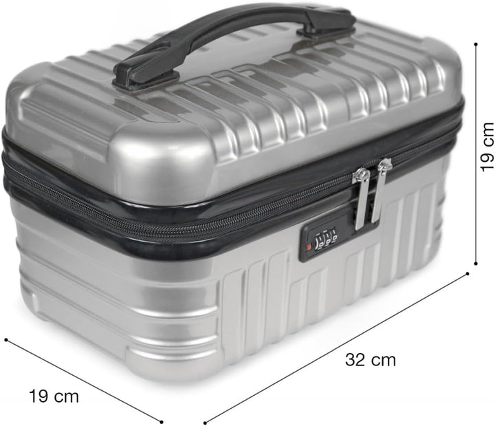 KINSTON Hartschalen Vanity Case PC/ABS – Kosmetikkoffer mit Zahlenschloss – Reisetäschchen mit Reiss