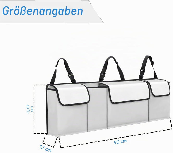 CGEAMDY Kofferraum-Organizer, Organizer für Auto, aus Oxford-Stoff, Faltbar und Wasserdicht, mit 4 T