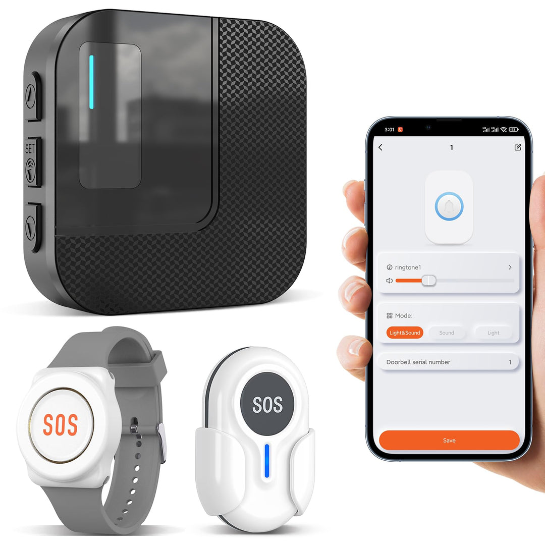 DAYTECH Notrufknopf für Senioren auf Handy, WiFi Tuya Smart Senioren Notfallknopf Alert System, Haus