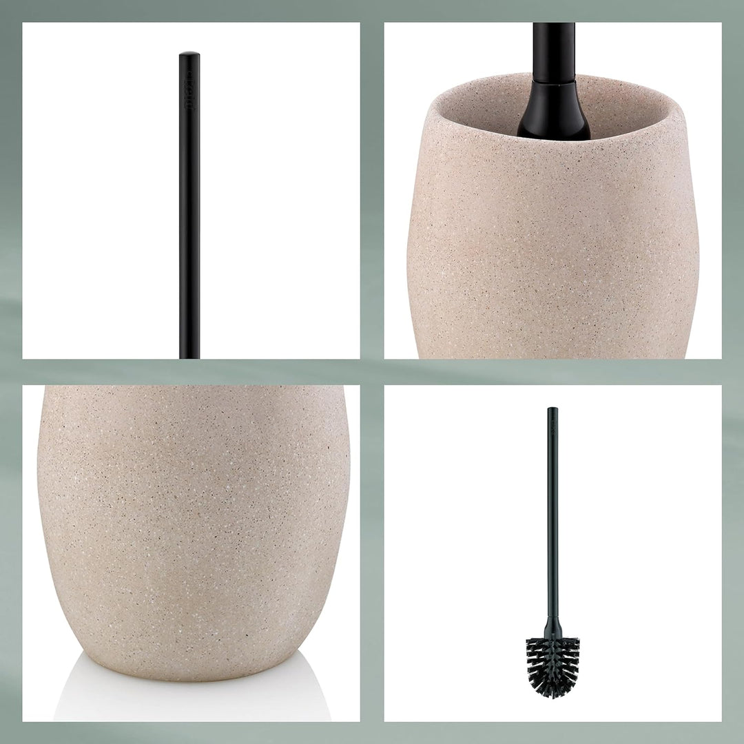 kela WC-Garnitur Roda, Ø 10,5 cm, Zement, beige, Kunststoffgriff, 23681 Beige WC-Garnitur, Beige WC-