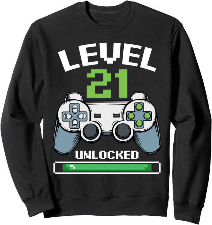 Level 21 Unlocked Geburtstag Party Feier Gamer Geschenk Sweatshirt