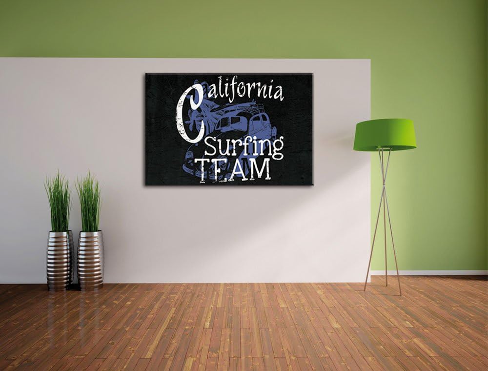 California Surfing-Team Black Format: 100x70auf Leinwand, XXL riesige Bilder fertig gerahmt mit Keil