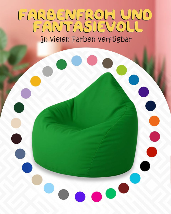 PATCH HOME Patchhome Sitzsack Tropfenform mit Reissverschluss Nachfüllbar - für In &amp; Outdoor - mit S