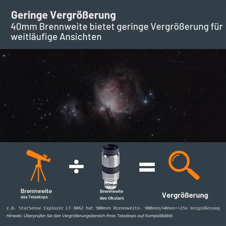 Celestron 93325 1-1/4-40 mm Omni Serie Okular, 40 mm