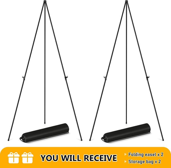 2 Stück Tragbar Faltbar Atelierstaffelei, Künstler Staffelei Stand, für Gemälde, Verkauf, Willkommen