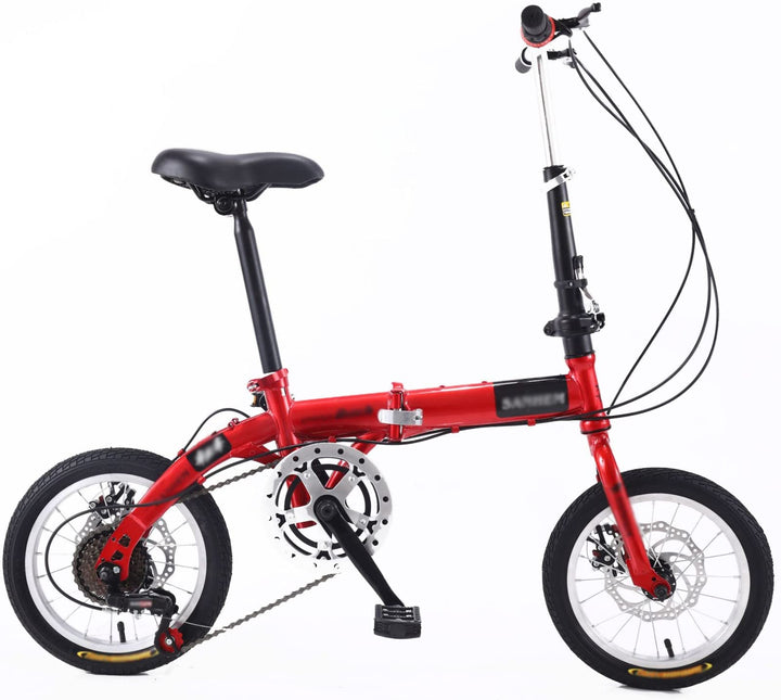 14/16 Zoll Klapprad Vorne Und Hinten, Kohlenstoffstahlrahmen Variable Geschwindigkeit Erwachsenenfah