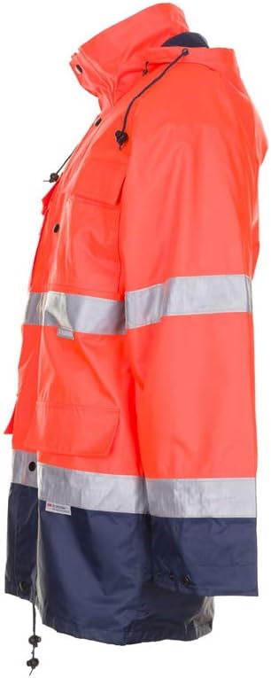 Planam Grösse 6XL Herren Warn-/Wetterschutz Parka 2-farbig orange marine Modell 2056 4XL Orange, Mar