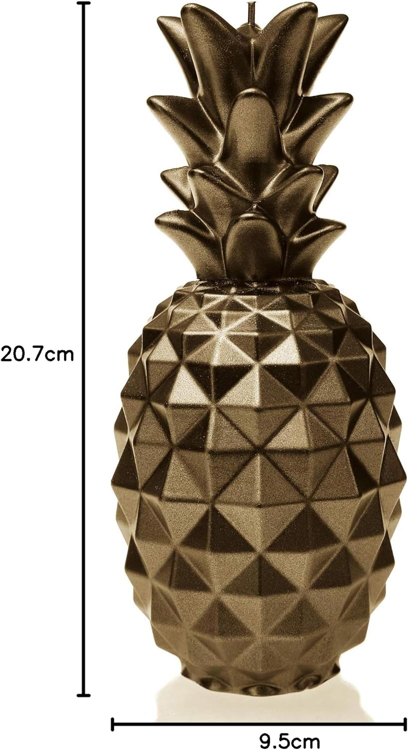 Candellana Ananas Paraffinkerze 100x100x210 mm - Messing Kerze Dekorativ - Kerzen Aesthetic 3D - Can