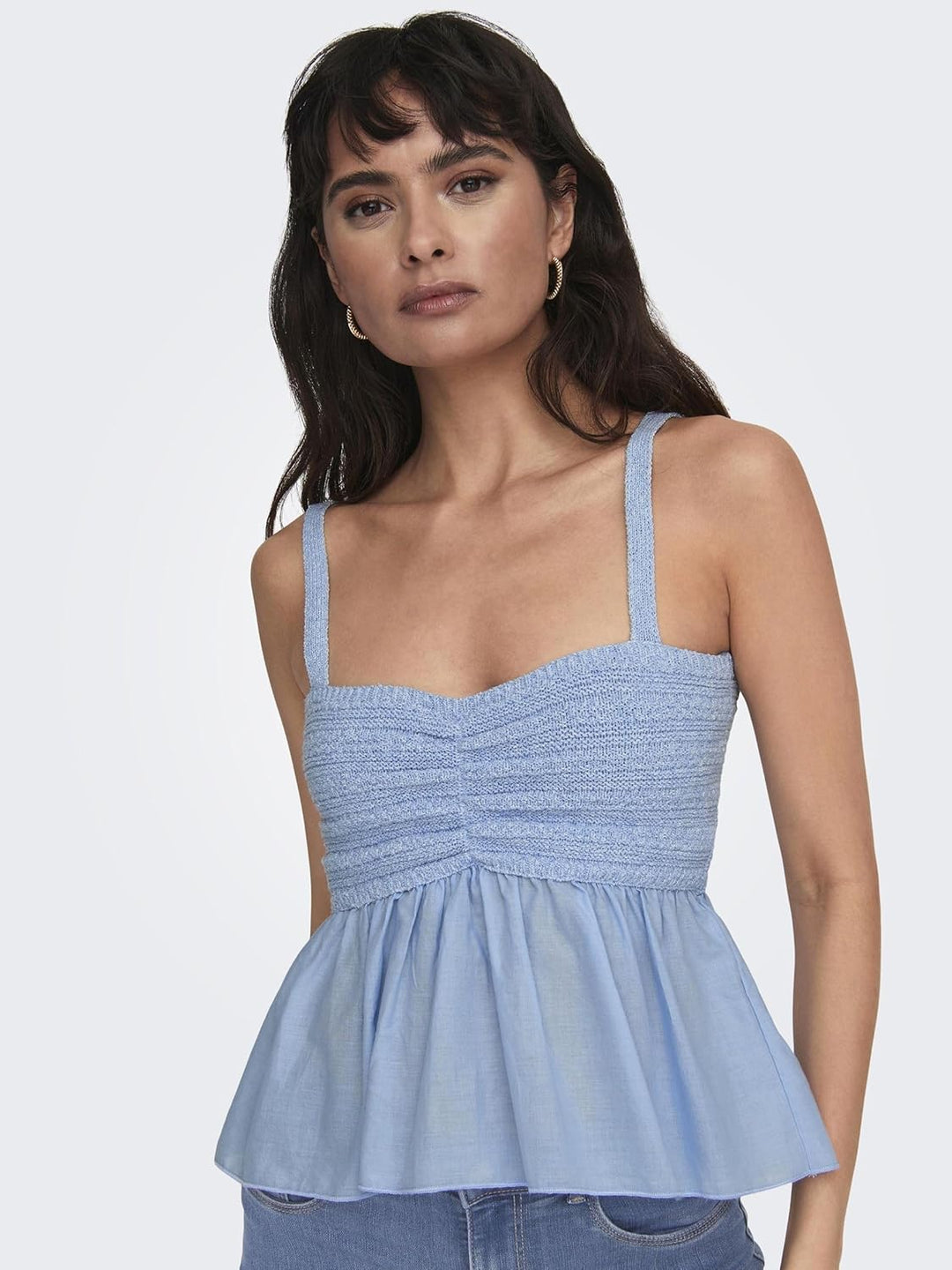 ONLY Female Top Slim Fit Trägerlos Top M Clear Sky, M Clear Sky