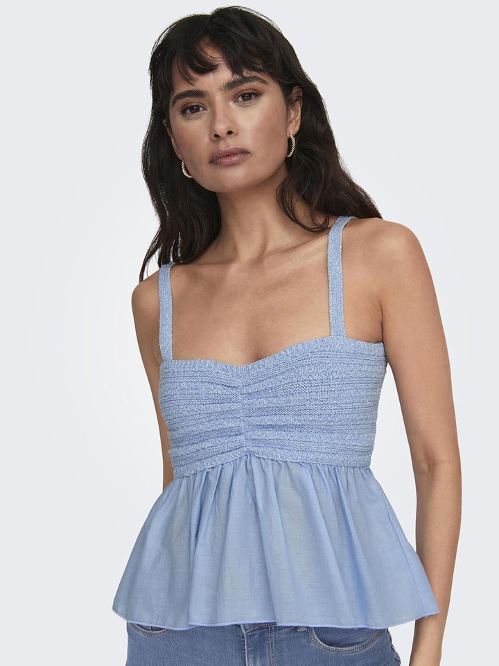 ONLY Female Top Slim Fit Trägerlos Top M Clear Sky, M Clear Sky