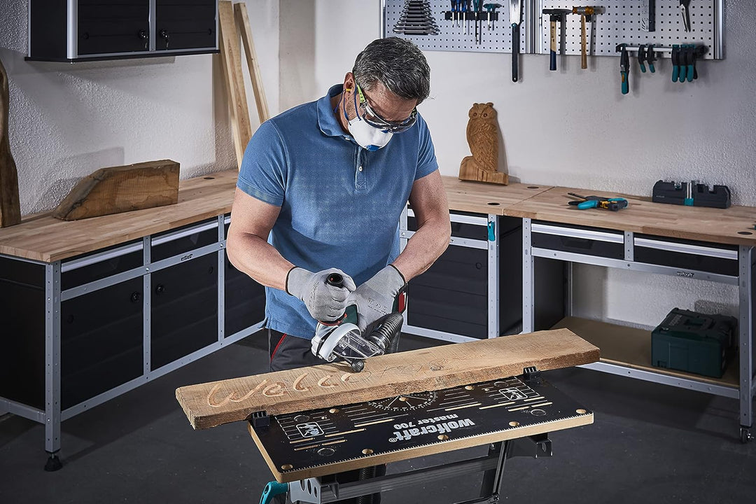 wolfcraft Kugelraspel für Winkelschleifer I 4386000 I Für das Raspeln von Vertiefungen und Konturen