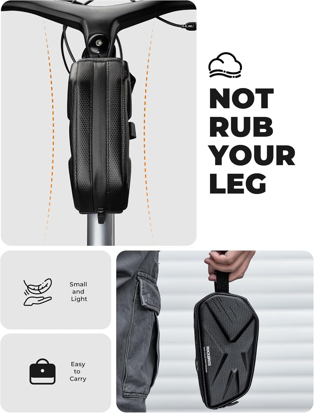 ROCKBROS Fahrrad Rahmentasche Fahrradtasche für Fahrradrahmen 1,4L MTB Oberrohrtasche