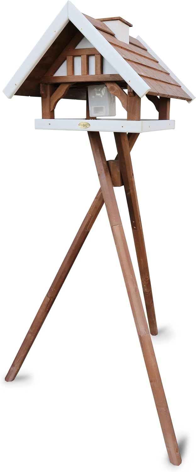 HABAU Vogelhaus Kanada 2", zerlegt, mit Futtersilo und Ständer, 55 x 48 x 37 cm