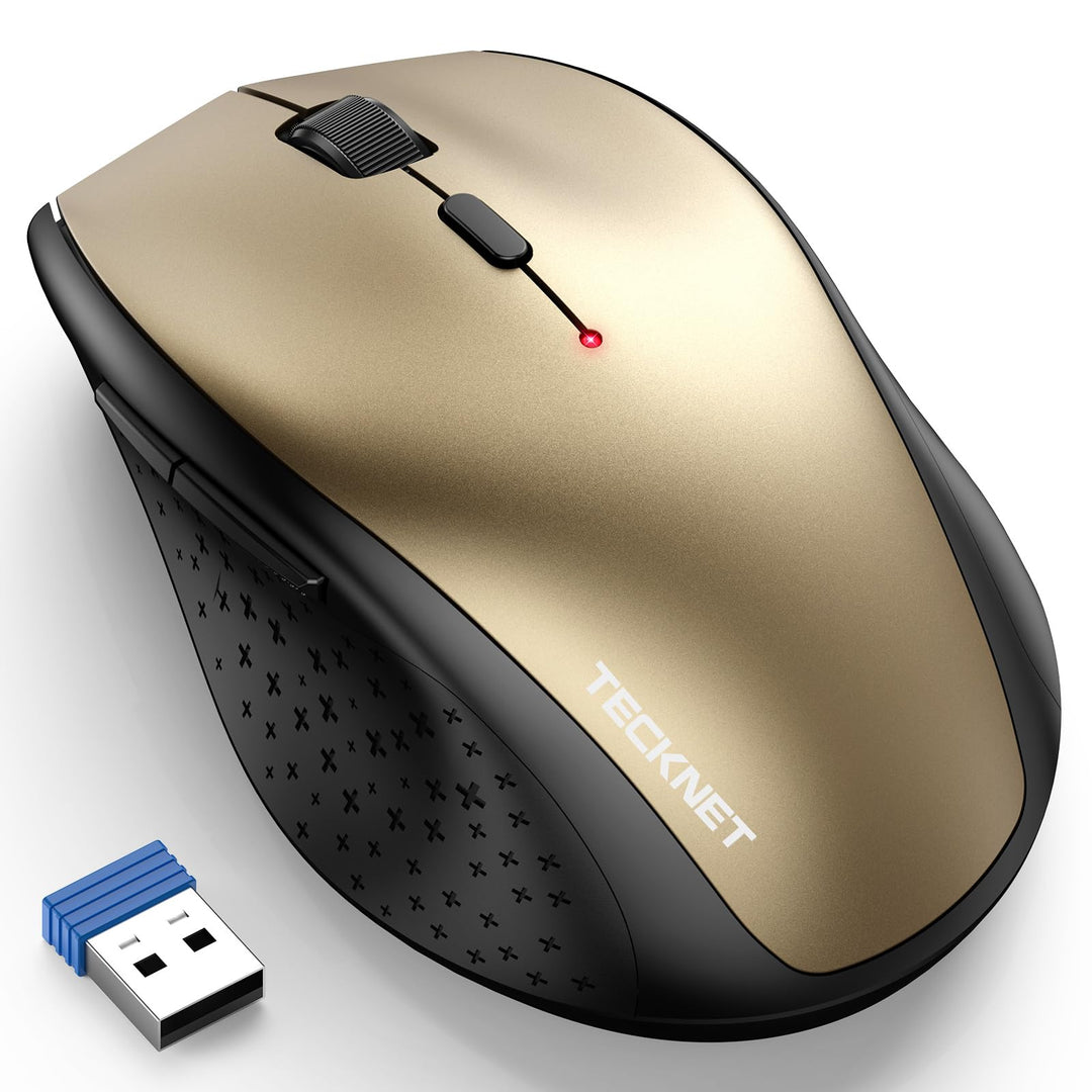 TECKNET Kabellose Maus, 4800 DPI 2.4G Funkmaus mit USB Empfänger, 30 Monate Batterielaufzeit, Optica
