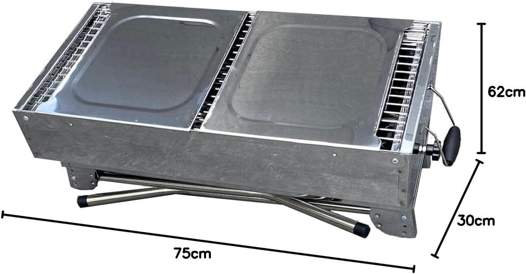walexo Familien Grill Mangal mit klappbaren Füssen Schaschlik und BBQ Kohlegrill Säulengrill Standgr