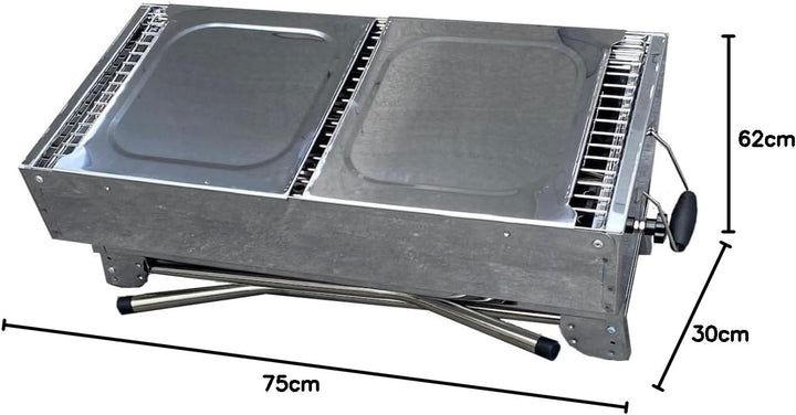 walexo Familien Grill Mangal mit klappbaren Füssen Schaschlik und BBQ Kohlegrill Säulengrill Standgr