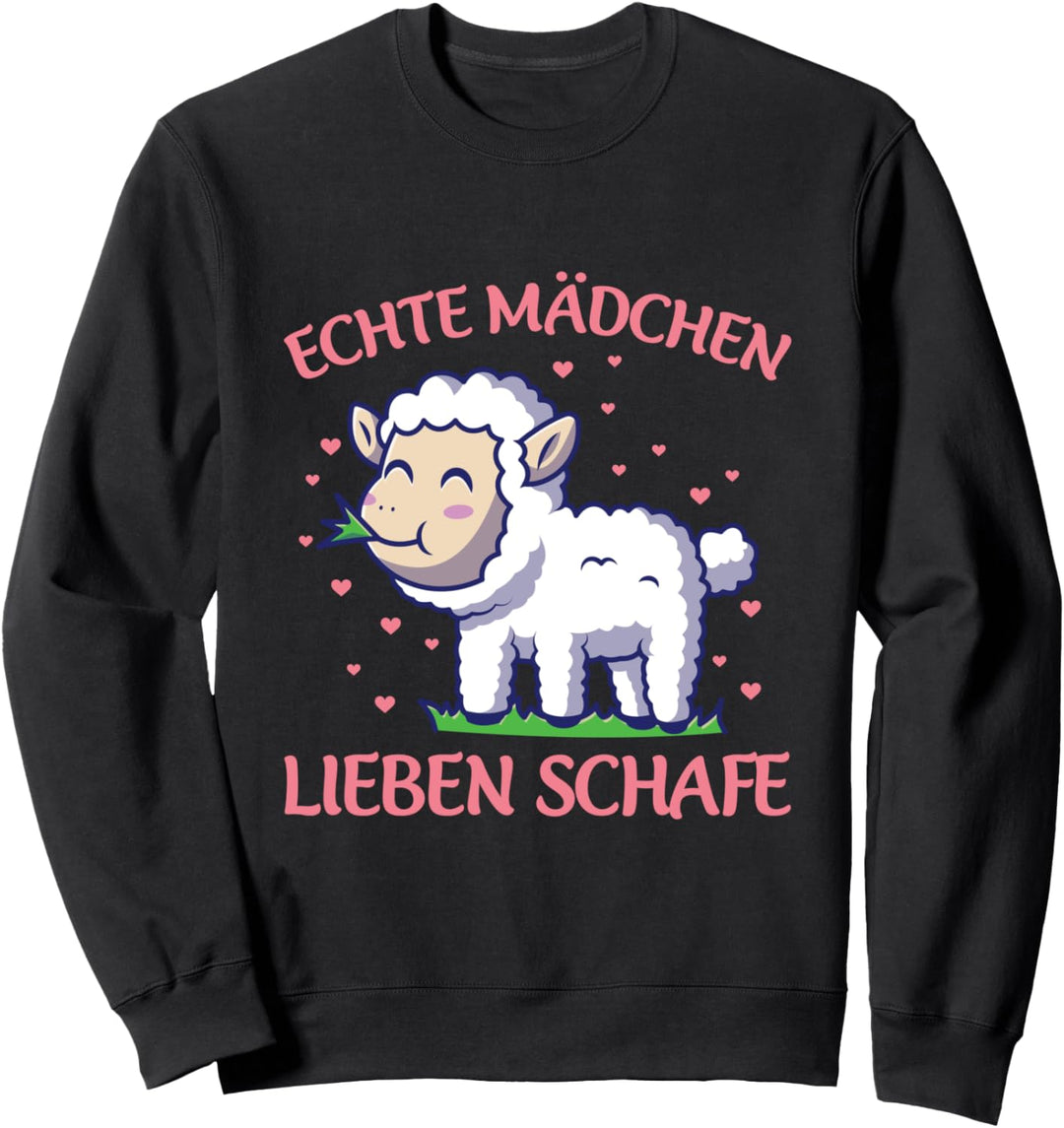 Echte Mädchen Lieben Schafe Landwirt Bauernhof Bauer Spruch Sweatshirt
