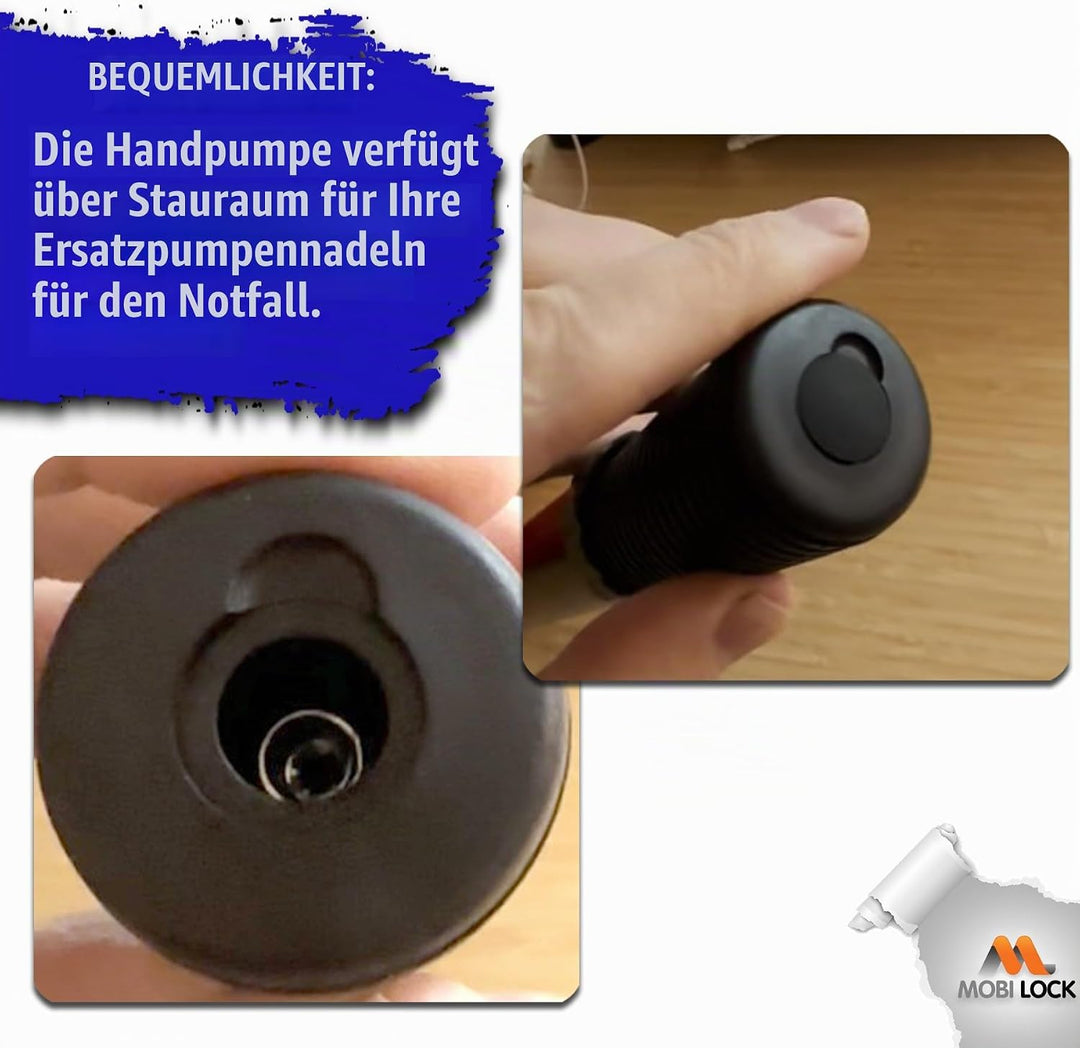 Dual-Action (2-Wege) Pumpe für schnelles und einfaches Aufpumpen von Bällen - mit 1 Schlauch, 4 Pump
