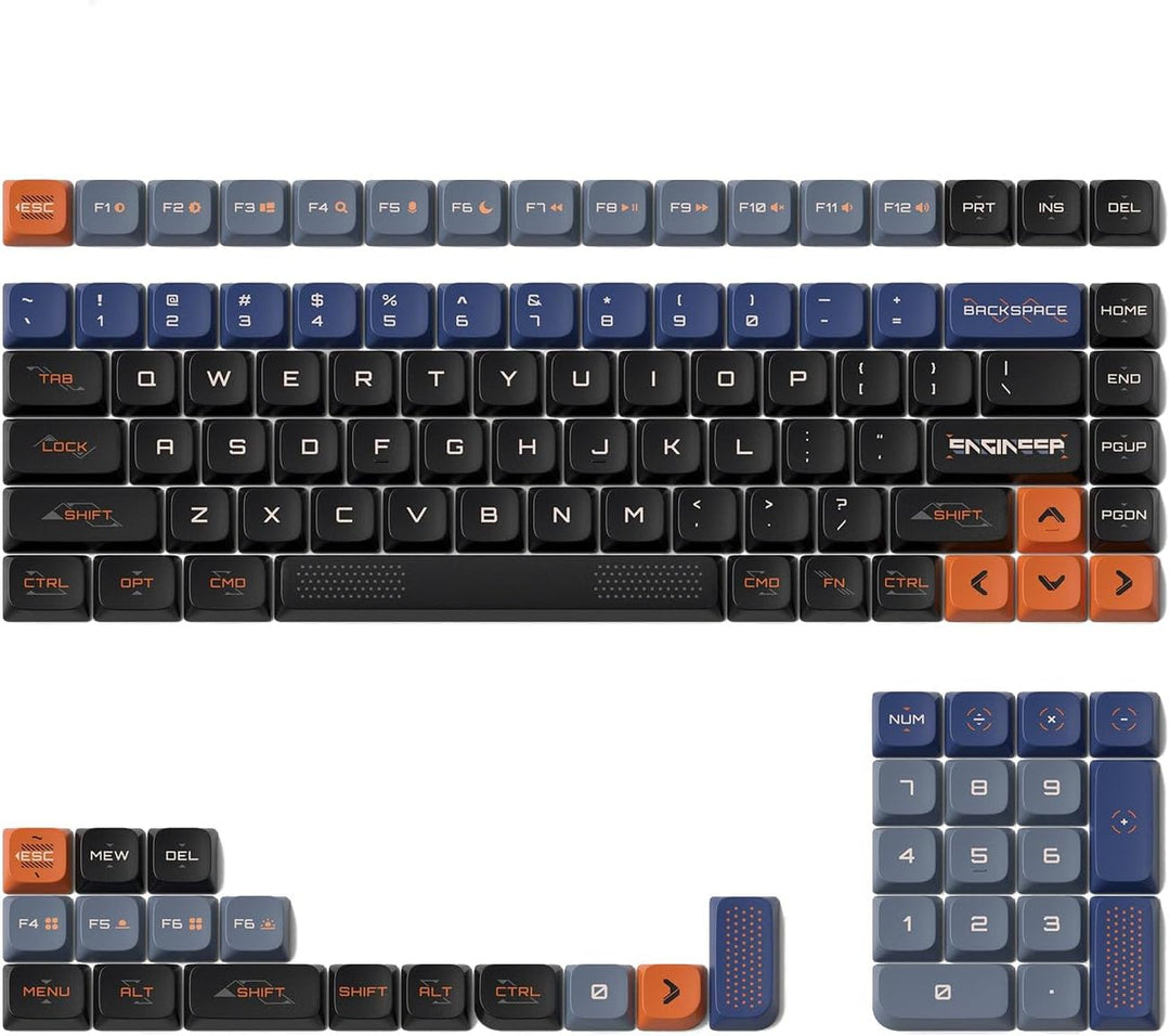 nuphy Keycaps Space Engineer, 117 Set, PBT Tastenkappen für Gaming Tastatur Low-Profile NSA Dye-sub,
