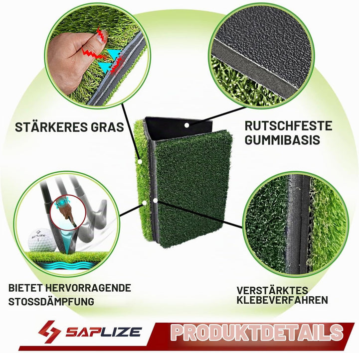 SAPLIZE Grosse Faltbare Golf-Schlagmatte, Enge Lie, Rough und Fairway für Driving, Chipping und Putt