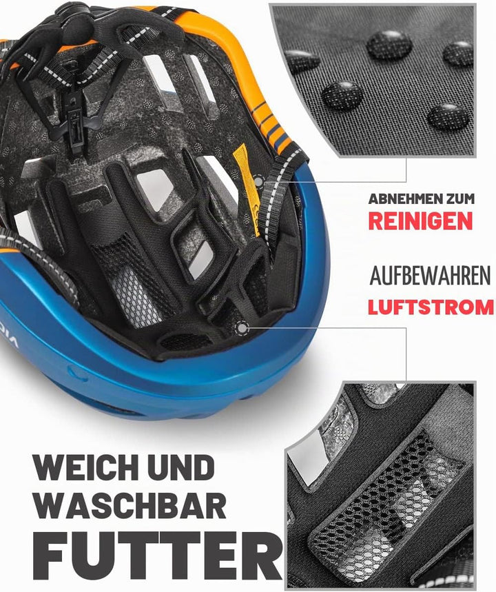 VICTGOAL Fahrradhelm Herren Damen MTB Helm mit Abnehmbarer Magnetische Schutzbrille Visier Atmungsak