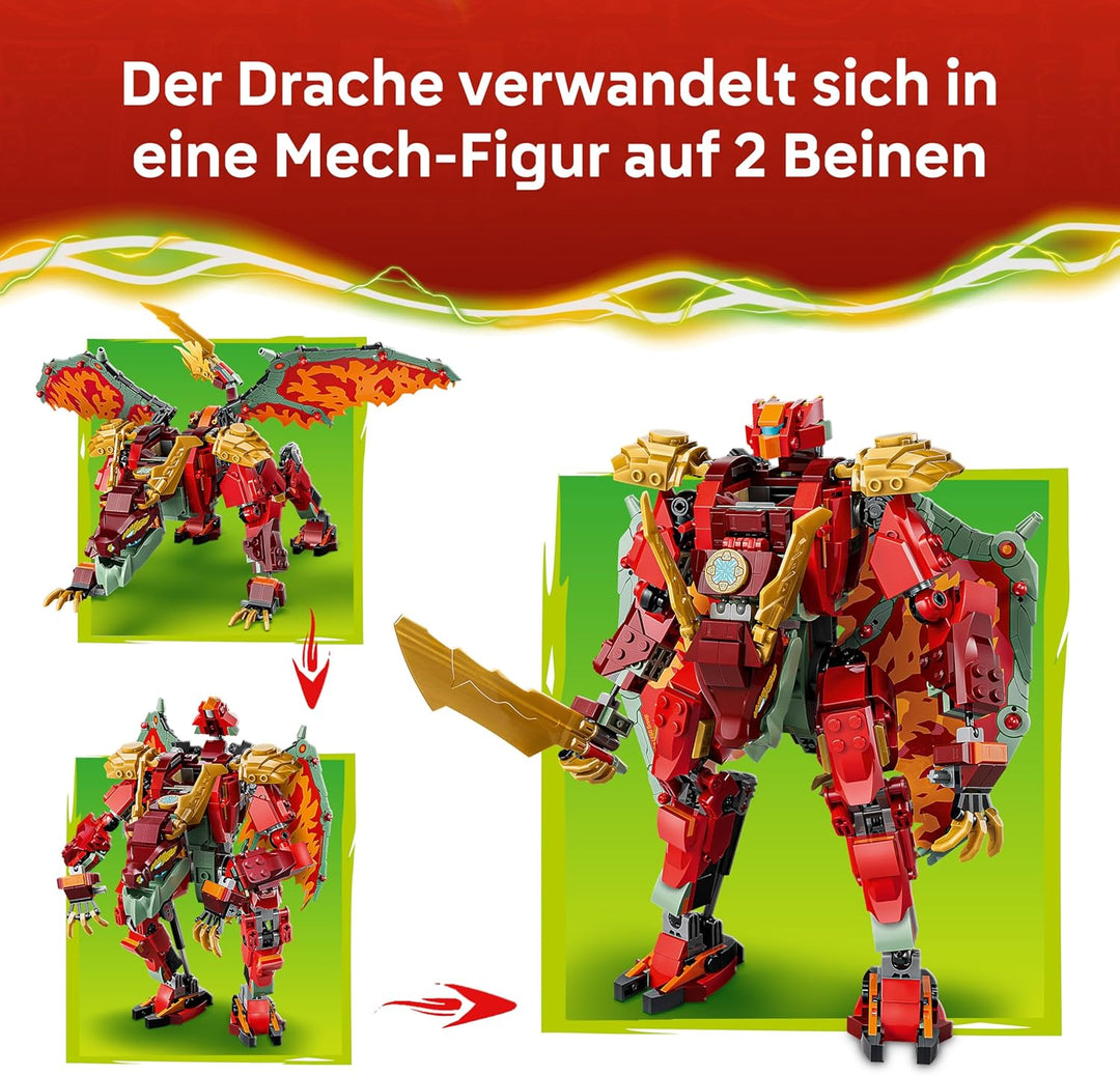 LEGO NINJAGO Wyldfyres Drachenmech - 2-in-1 Ninja-Actionfigur mit Mech von Kaiserin Beatrix und 6 Mi