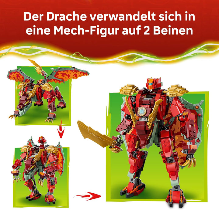LEGO NINJAGO Wyldfyres Drachenmech - 2-in-1 Ninja-Actionfigur mit Mech von Kaiserin Beatrix und 6 Mi