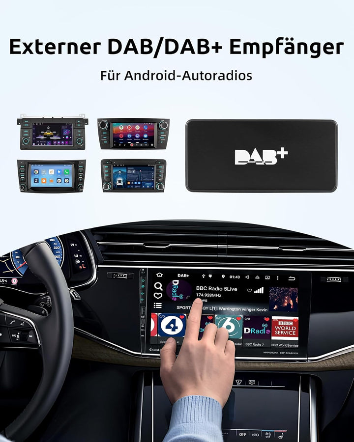 ESSGOO DAB/DAB+ Empfängeradapter für Android 5.1 Autoradio, Android Car Stereo DAB Plus Radioempfäng