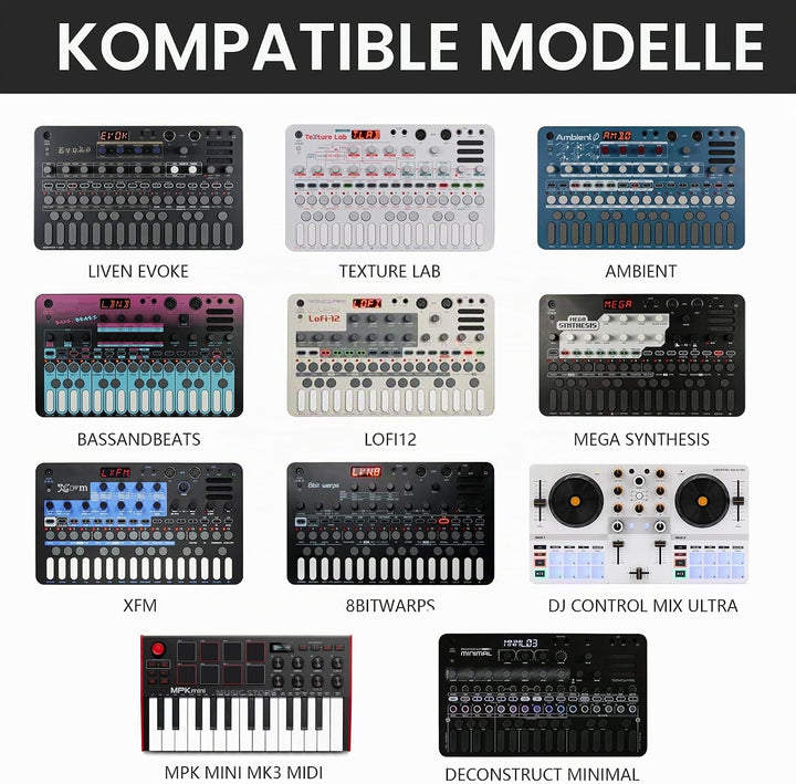 Musiin Hartschale für AKAI Professional MPK Mini MK3 MIDI Controller Cover Black, Black