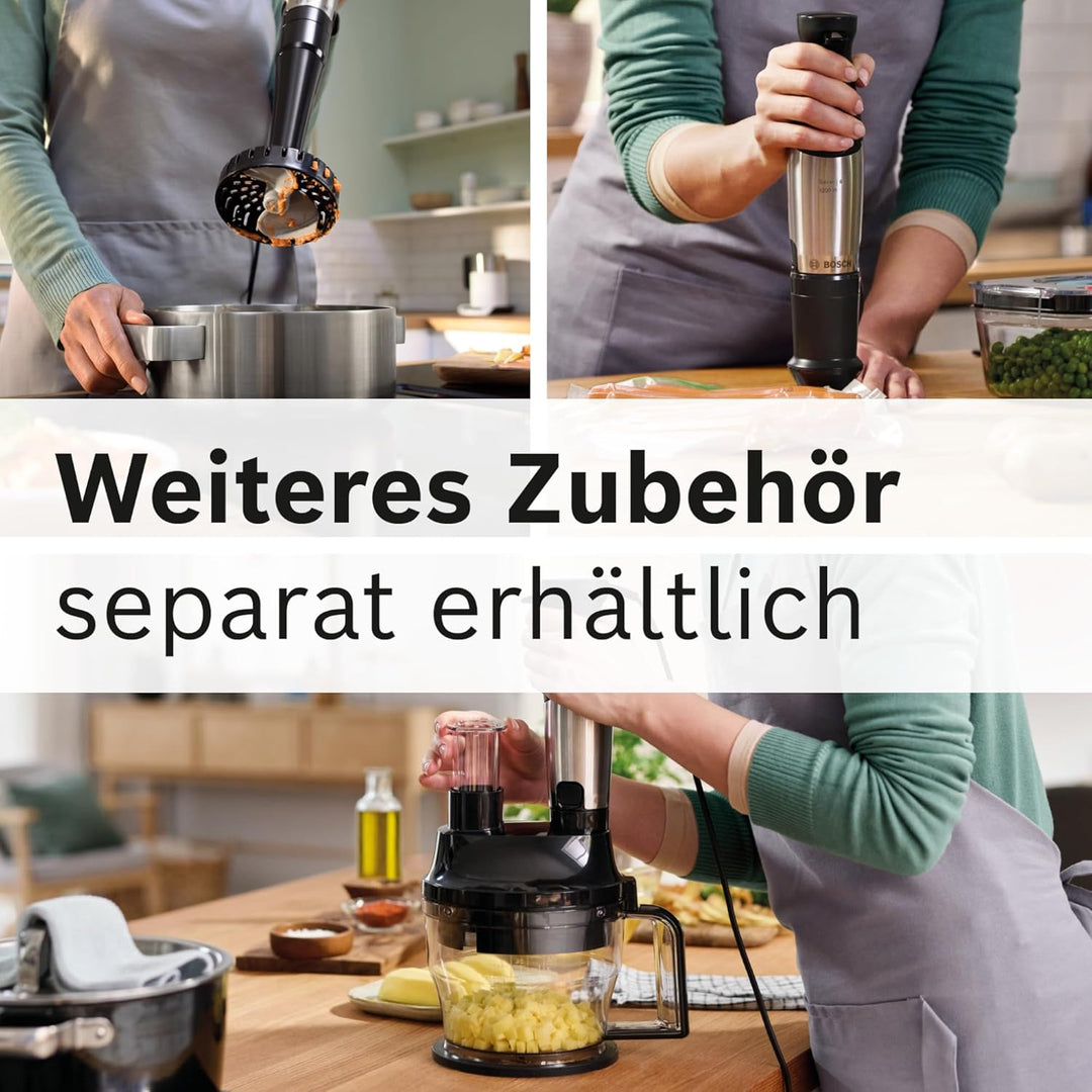Bosch Stabmixer ErgoMaster Serie 6 MSM6M622, einhändig bedienbar, Edelstahl-Klingen, verschleissfrei