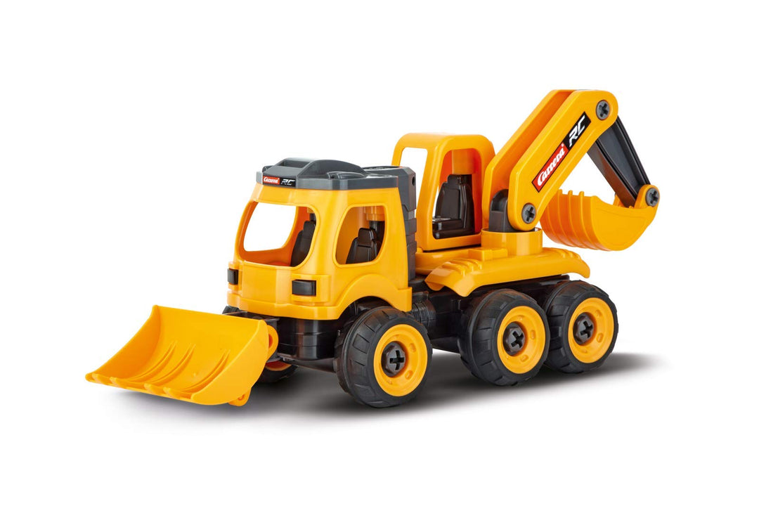 Carrera RC First Bagger - Backhoe Loader mit Controller I Ferngesteuertes Auto ab 3 Jahren für drinn