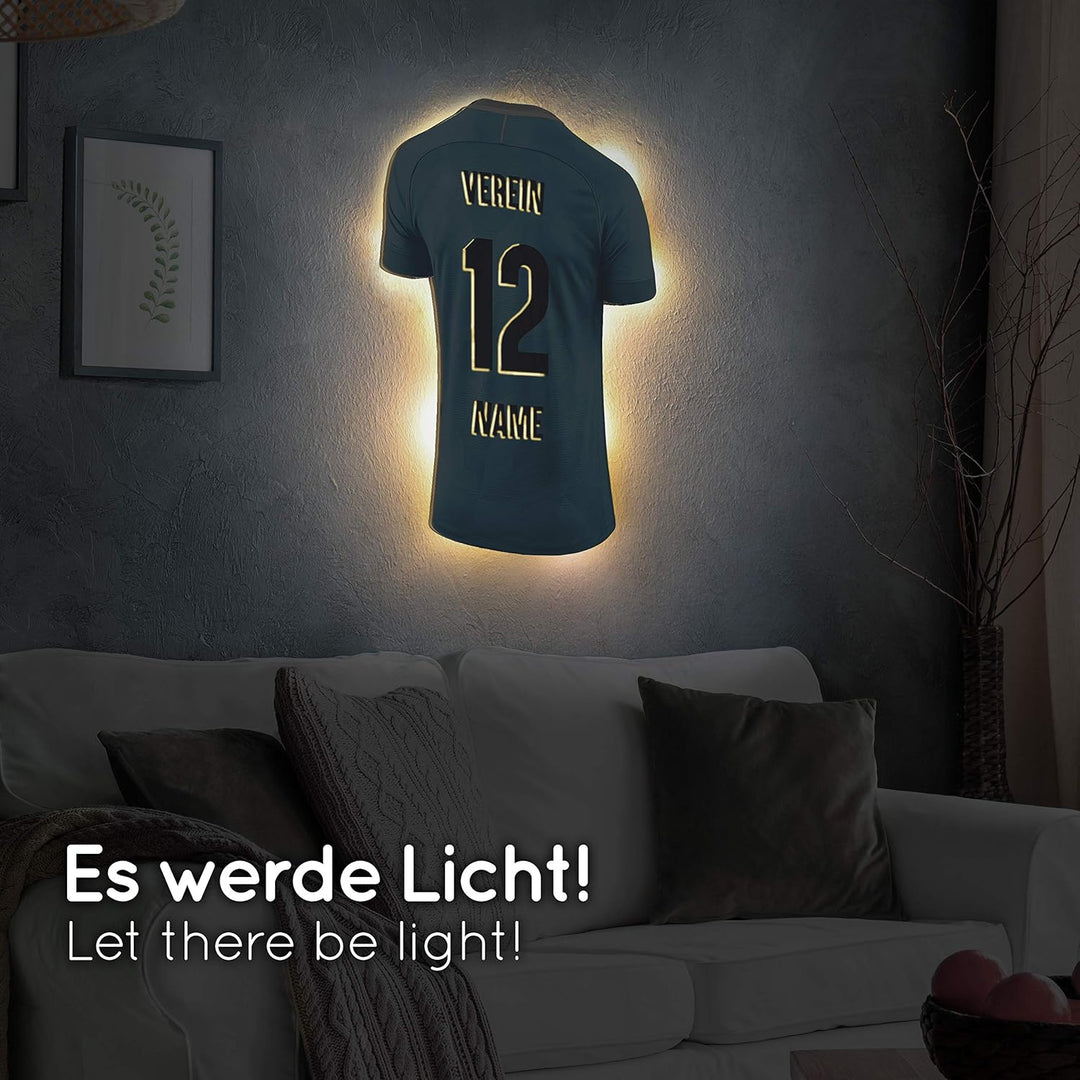 Elbeffekt Trikotlampe für City Fans aus Holz - personalisierbares Geschenk - schenke Dein individuel