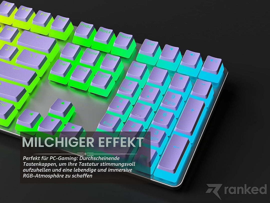 Ranked Pudding v2 PBT-Tastenkappen | 145 Double Shot Transluzent ANSI US- und ISO-Layout | OEM-Profi