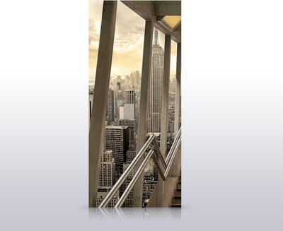 wandmotiv24 Türtapete Treppen in New York 90 x 200cm (B x H) - Dekorfolie selbstklebend Sticker für