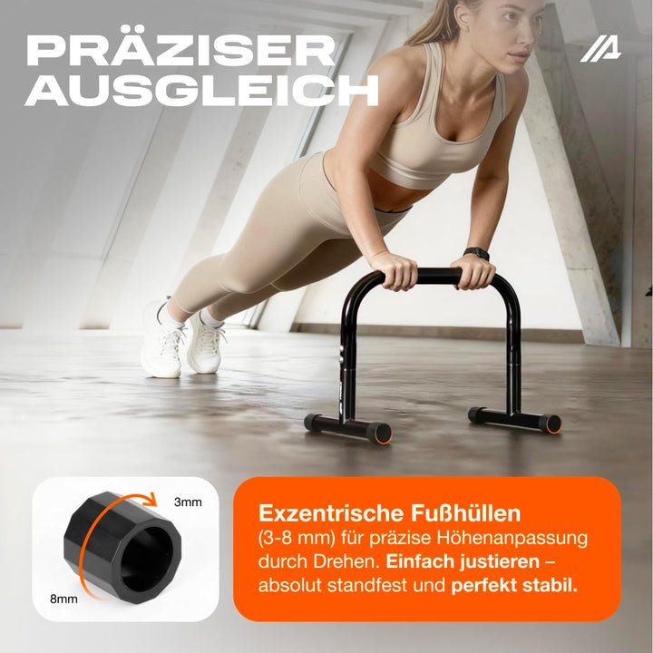 Parex Parallettes aus Stahl, gelenkschonende & rutschfeste Liegestützgriffe, Calisthenics Equipment